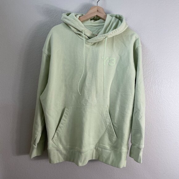 Y-3 Mens Medium Green Hoodie Pullover Sweatshirt Long Sleeve - Picture 1 of 12